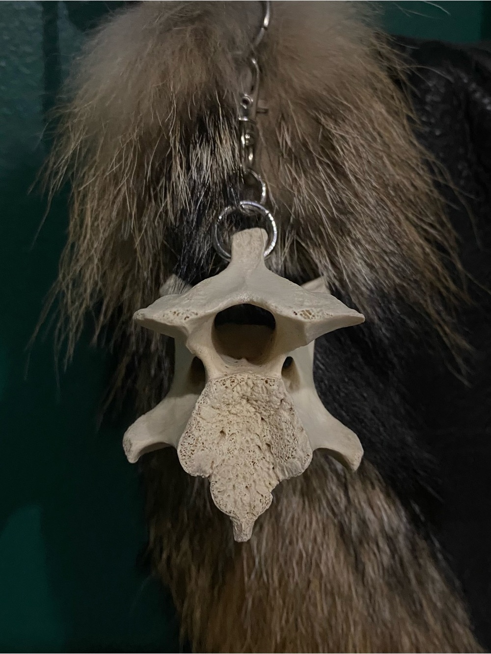 Deer Vertebrae Bone Keychain